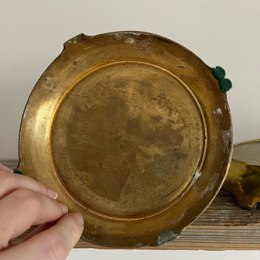 Solid brass pillar candle holders set 2 - Picture 6 of 6